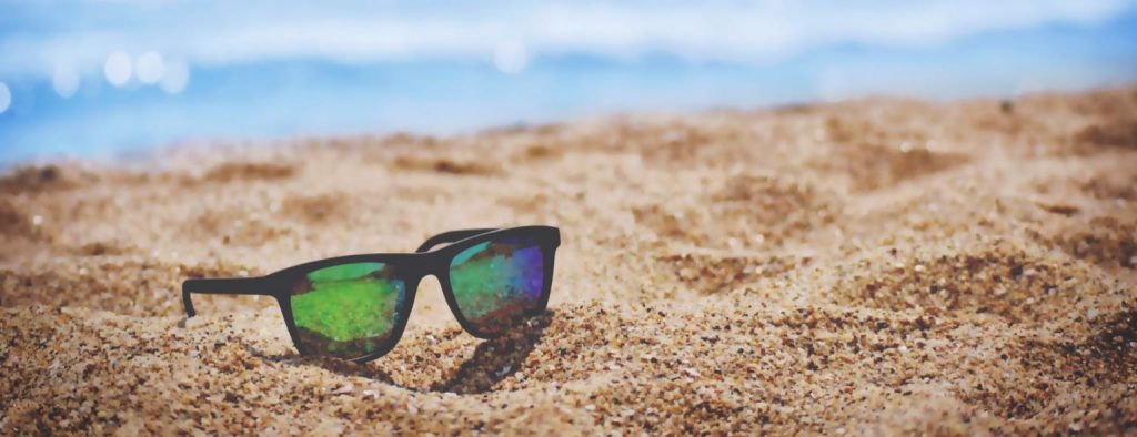 Sunglasses on beach