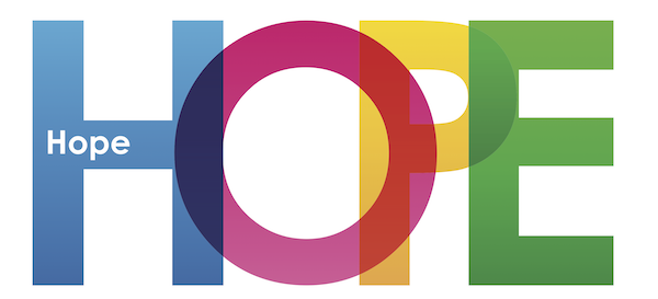 HOPE - multicoloured letters